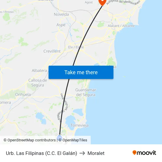 Urb. Las Filipinas (C.C. El Galán) to Moralet map