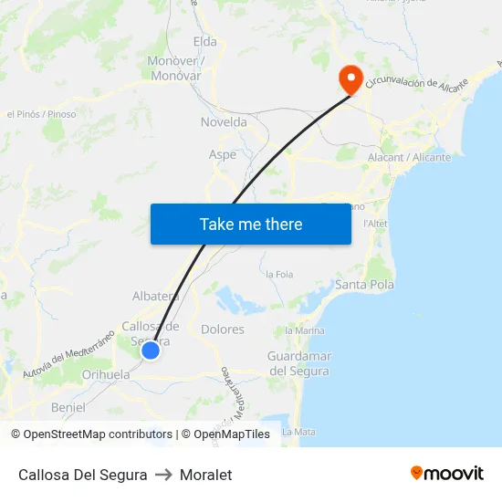 C/ Manuel Semper, 22 - Callosa Del Segura to Moralet map