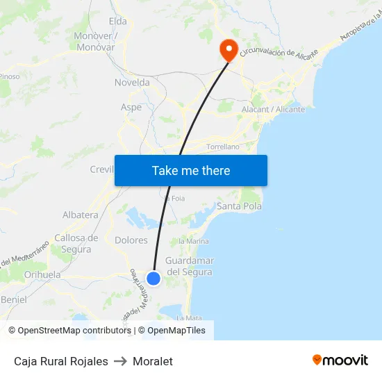 Av. Vega Baja, 6 | Rjl to Moralet map
