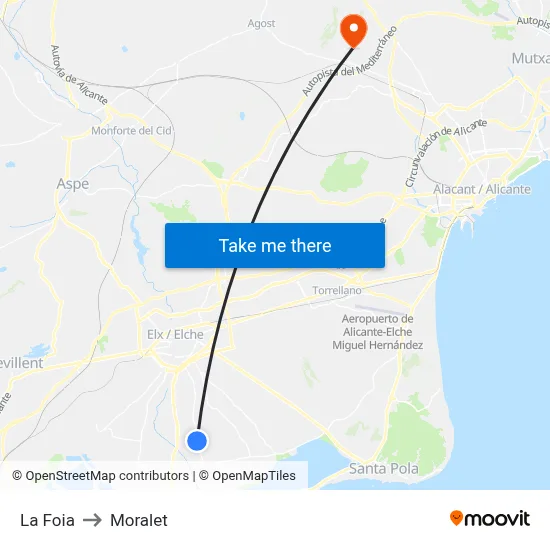 La Foia to Moralet map