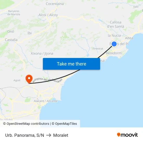 Urb. Panorama, S/N to Moralet map