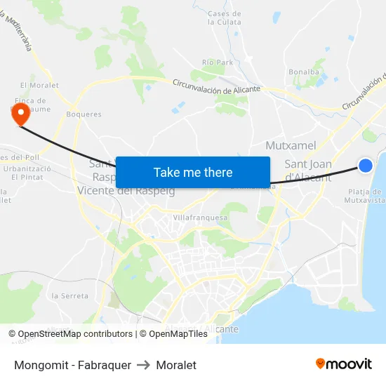 Mongomit - Fabraquer to Moralet map