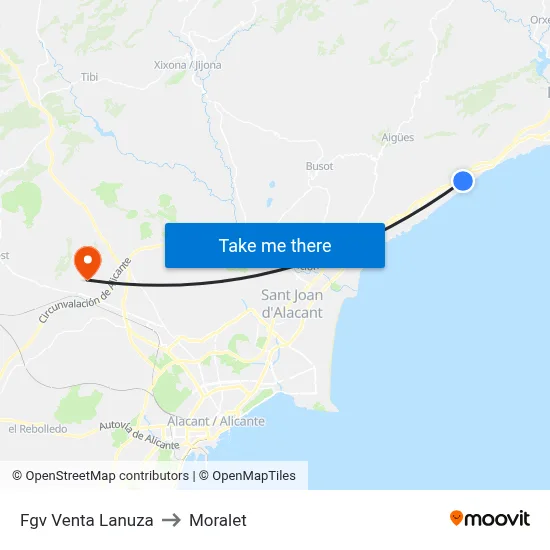 Fgv Venta Lanuza to Moralet map