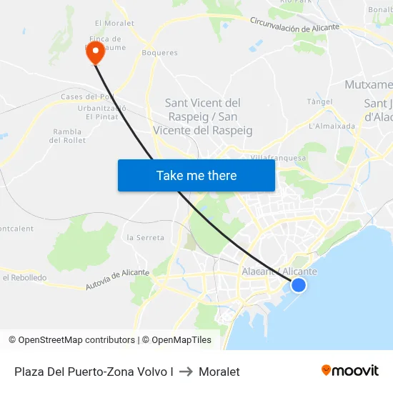 Plaza Del Puerto-Zona Volvo I to Moralet map