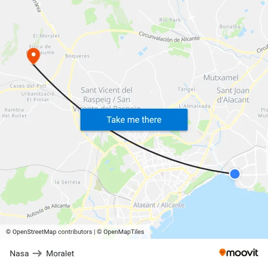Nasa to Moralet map