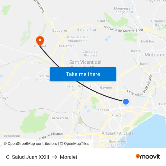 C. Salud Juan XXIII to Moralet map