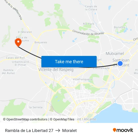 Rambla de La Libertad 27 to Moralet map