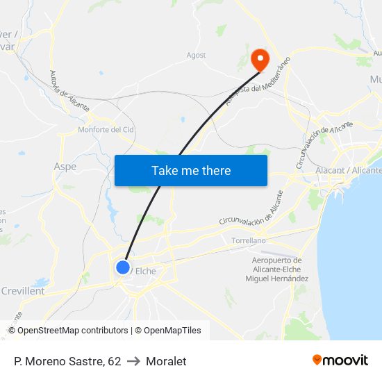 P. Moreno Sastre, 62 to Moralet map