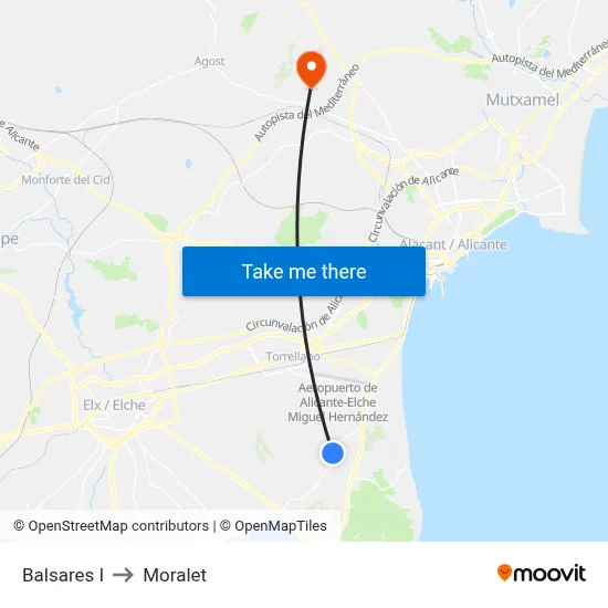 Balsares I to Moralet map