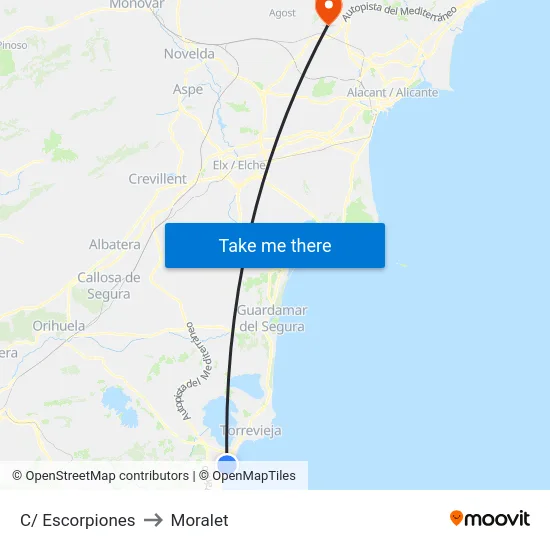 C/ Escorpiones to Moralet map