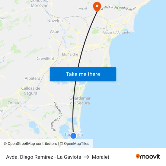Avda. Diego Ramírez - La Gaviota to Moralet map