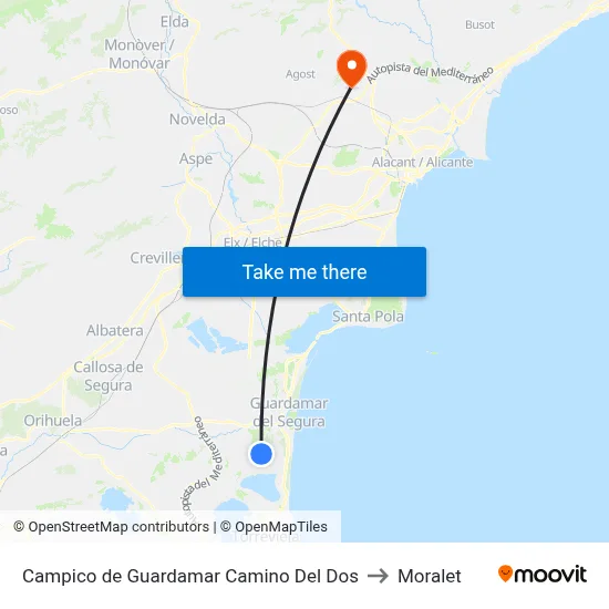 Campico de Guardamar Camino Del Dos to Moralet map