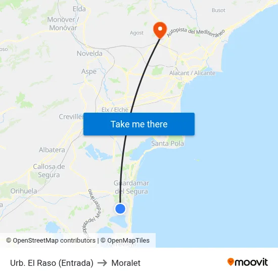 Urb. El Raso (Entrada) to Moralet map