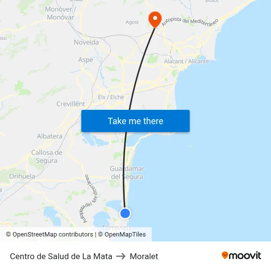 Centro de Salud de La Mata to Moralet map