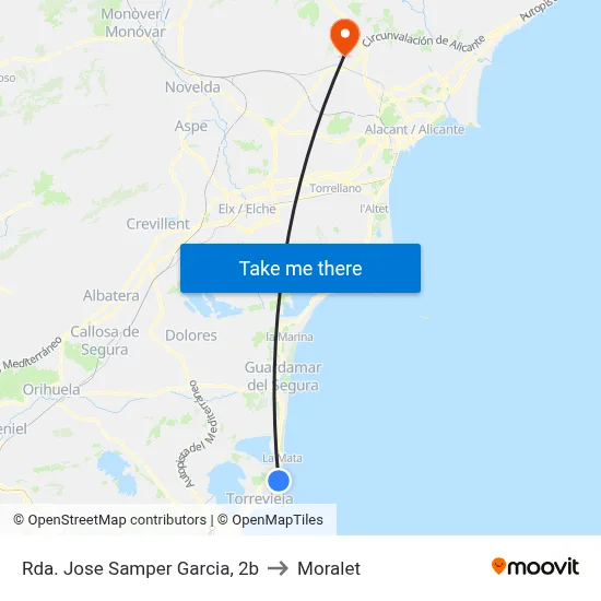 Rda. Jose Samper Garcia, 2b to Moralet map