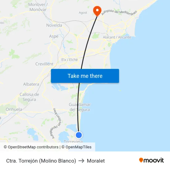 Ctra. Torrejón (Molino Blanco) to Moralet map