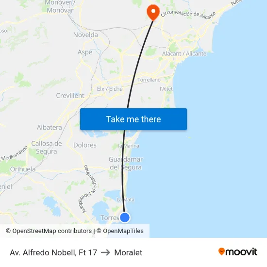 Av. Alfredo Nobell, Ft 17 to Moralet map