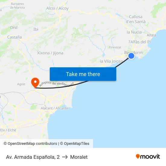 Av. Armada Española, 2 to Moralet map