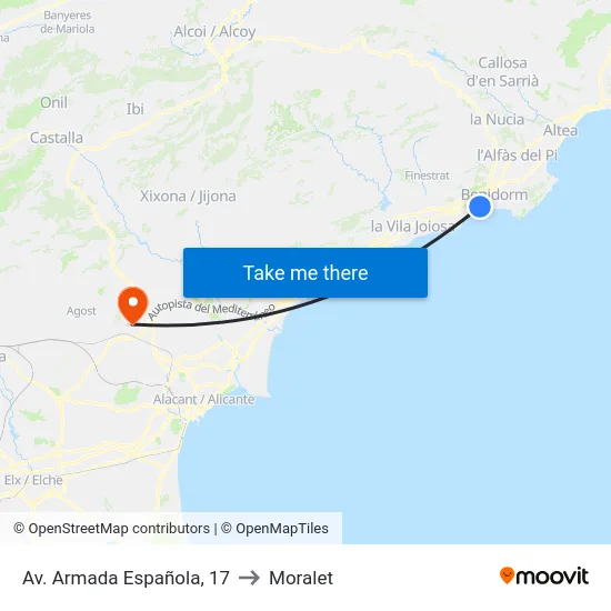 Av. Armada Española, 17 to Moralet map