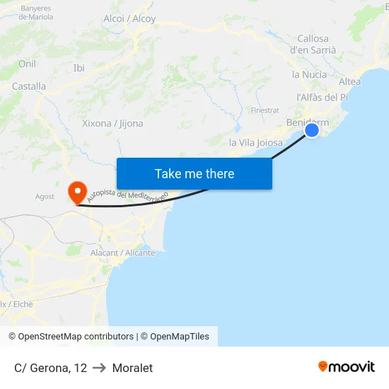 C/ Gerona, 12 to Moralet map