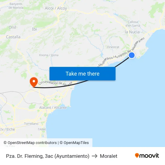 Pza. Dr. Fleming, 3ac (Ayuntamiento) to Moralet map