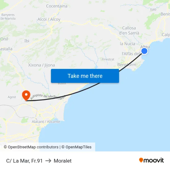 C/ La Mar, Fr.91 to Moralet map