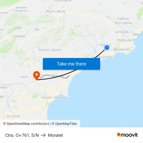 Ctra. Cv-761, S/N to Moralet map
