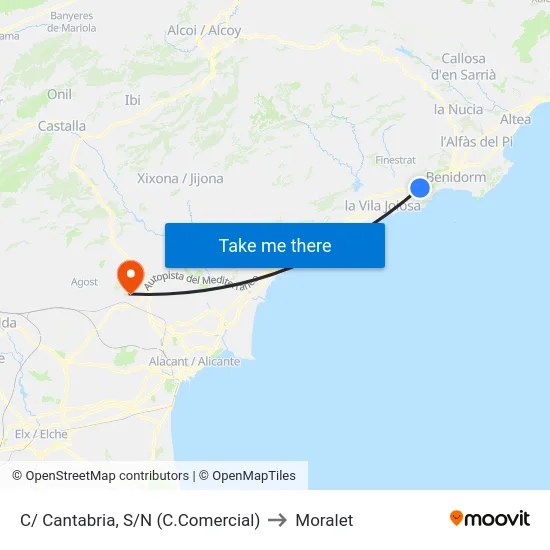 C/ Cantabria, S/N (C.Comercial) to Moralet map