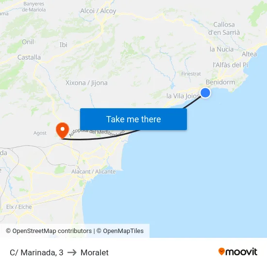 C/ Marinada, 3 to Moralet map