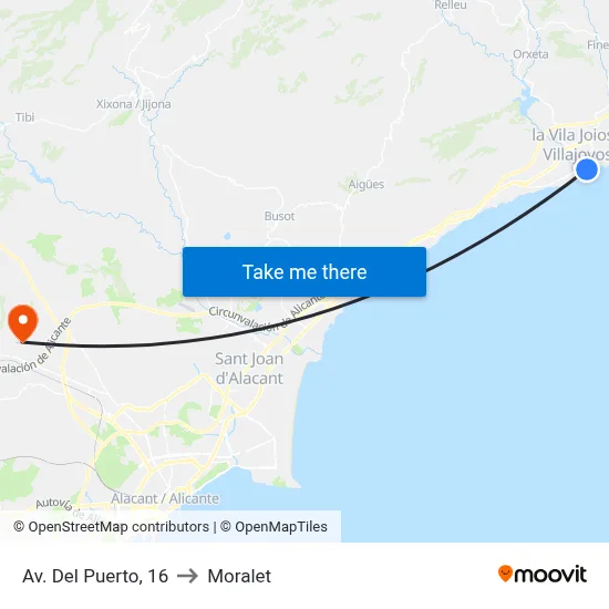 Av. Del Puerto, 16 to Moralet map