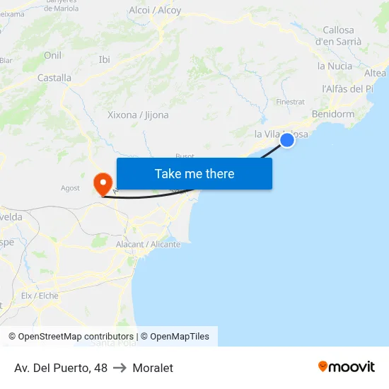 Av. Del Puerto, 48 to Moralet map