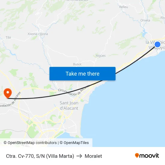 Ctra. Cv-770, S/N (Villa Marta) to Moralet map