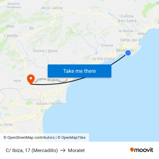 C/ Ibiza, 17 (Mercadillo) to Moralet map