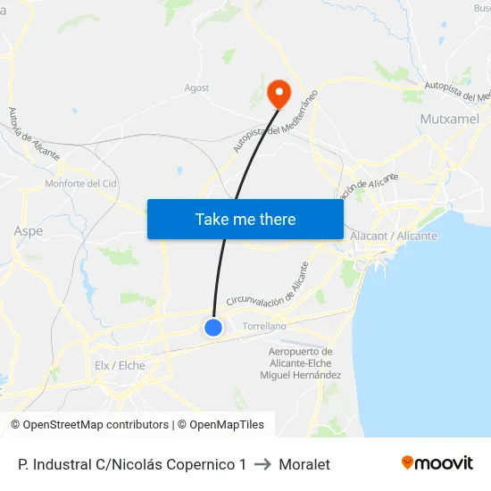 P. Industral C/Nicolás Copernico 1 to Moralet map