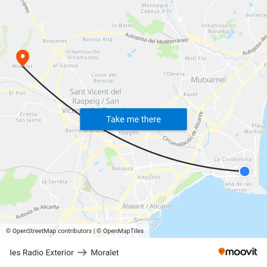 Ies Radio Exterior to Moralet map