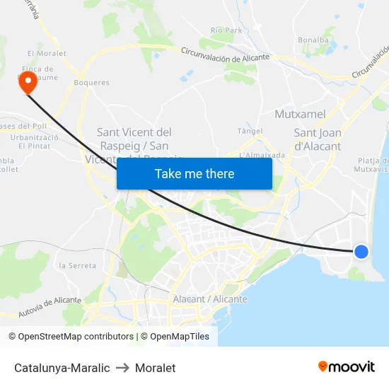 Catalunya-Maralic to Moralet map