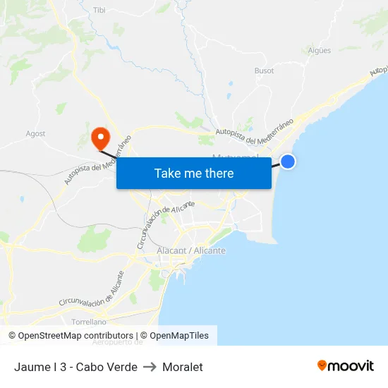 Jaume I 3 - Cabo Verde to Moralet map