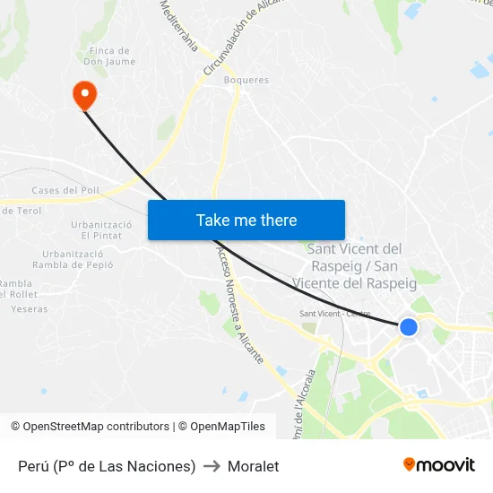 Perú (Pº de Las Naciones) to Moralet map