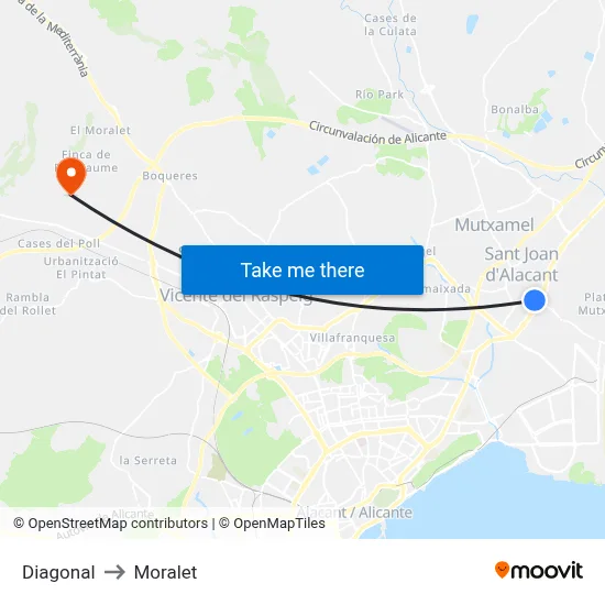 Diagonal to Moralet map