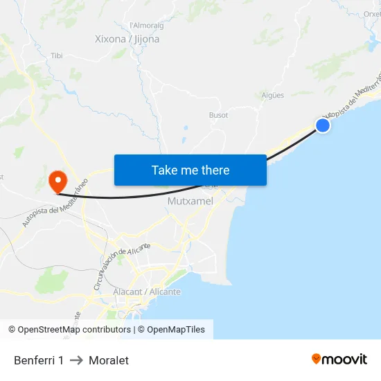 Benferri 1 to Moralet map
