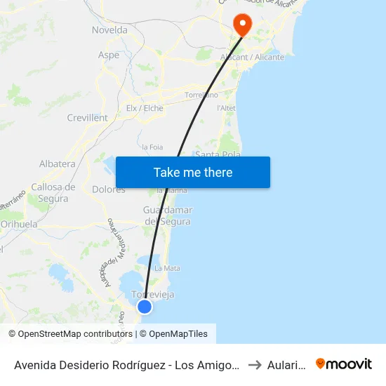 Avenida Desiderio Rodríguez - Los Amigos - Vuelta to Aulario III map