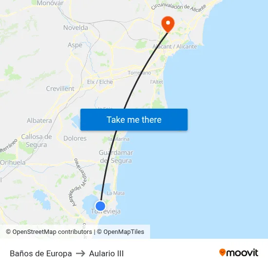 Baños de Europa to Aulario III map