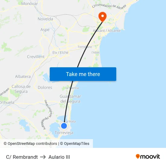 C/ Rembrandt to Aulario III map