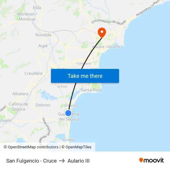 San Fulgencio - Cruce to Aulario III map