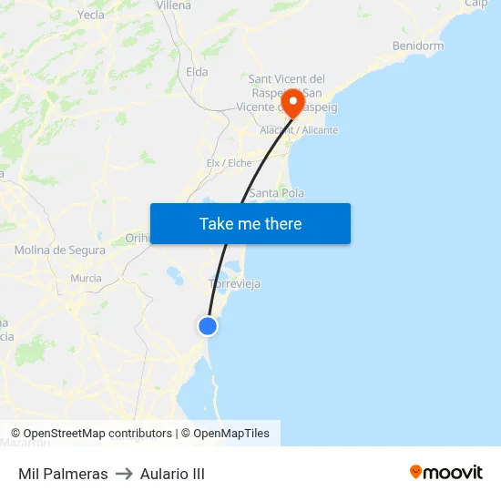 Mil Palmeras to Aulario III map