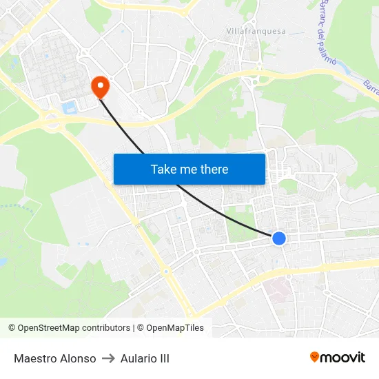 Maestro Alonso to Aulario III map
