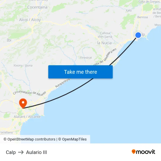 Calp to Aulario III map