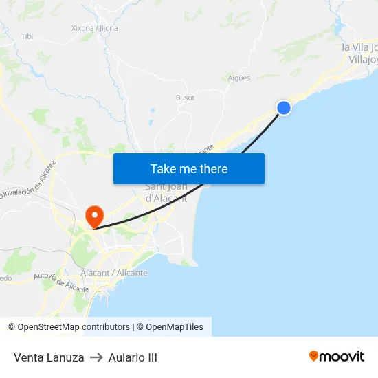 Venta Lanuza to Aulario III map