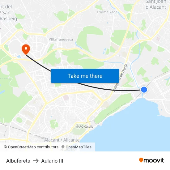 Albufereta to Aulario III map