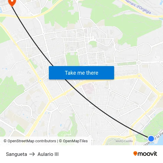 Sangueta to Aulario III map